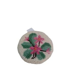 Jennifer Nova Scotia Mayflower Dyed Wool Floral Coasters 4 Count